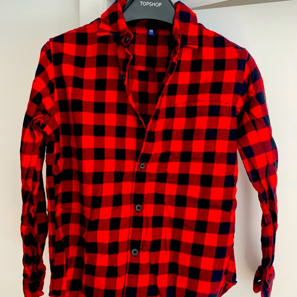 EUC! Uniqlo kid flannel shirt